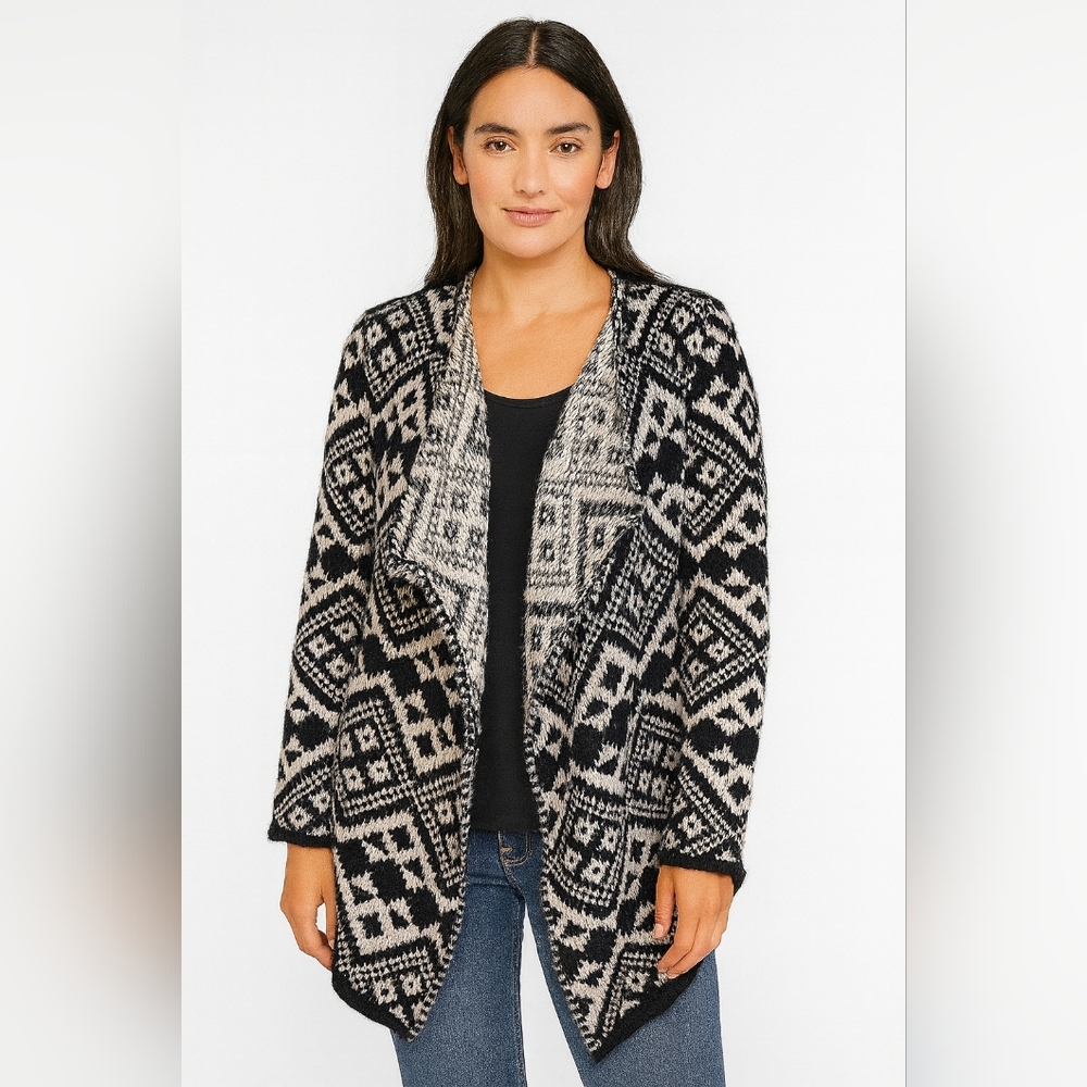 Cliche Couture Wool Blend‎ Boho Aztec Cardigan Size XS Oversized